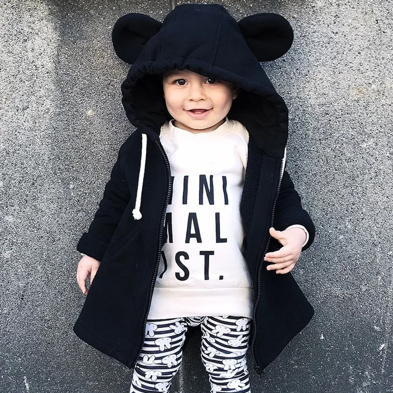 

2017ins and Tong Baobao fall cute bear ear HOODIE NEW children zipper cardigan coat