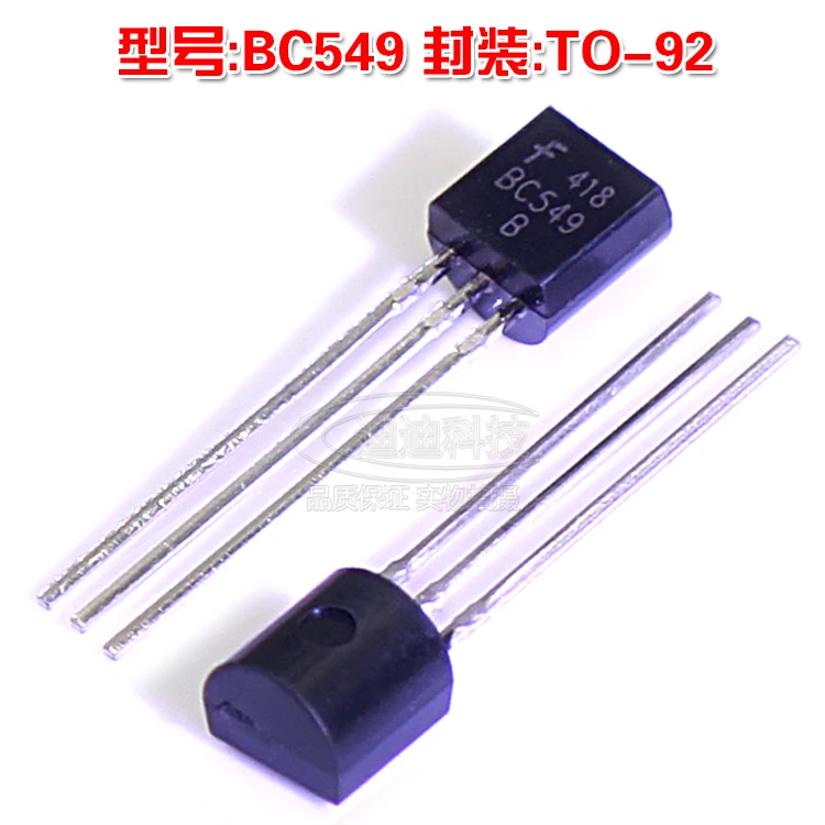 

New Straight BC549 BC549B TO-92 0.1A/30V Low Power Transistor