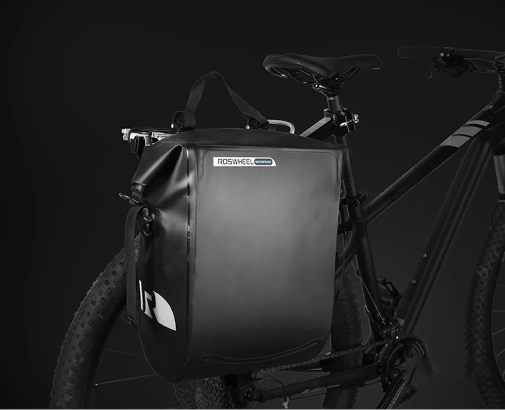 Discount ROSWHEEL 20L Large Capacity Water Resistant Bicycle Rear Rack Bag Hanging Pannier PVC Bicycle Rear Rack Bike Front Tube Pannier 8 Discount ROSWHEEL 20L Large Capacity Water Resistant Bicycle Rear Rack Bag Hanging Pannier PVC Bicycle Rear Rack Bike Front Tube Pannier 8
