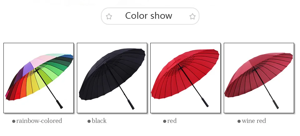 Long Handle Umbrella Male Female 111cm 24K Large Umbrella Windproof Man Woman Waterproof For Sunny And Rain  (5)