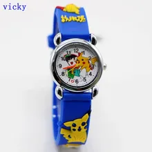 Nuevo reloj de moda de dibujos animados en 3D, pikachu, reloj para niños, niñas, niños, estudiantes, Relojes de pulsera de cuarzo, Relojes, Montres, kol, saati