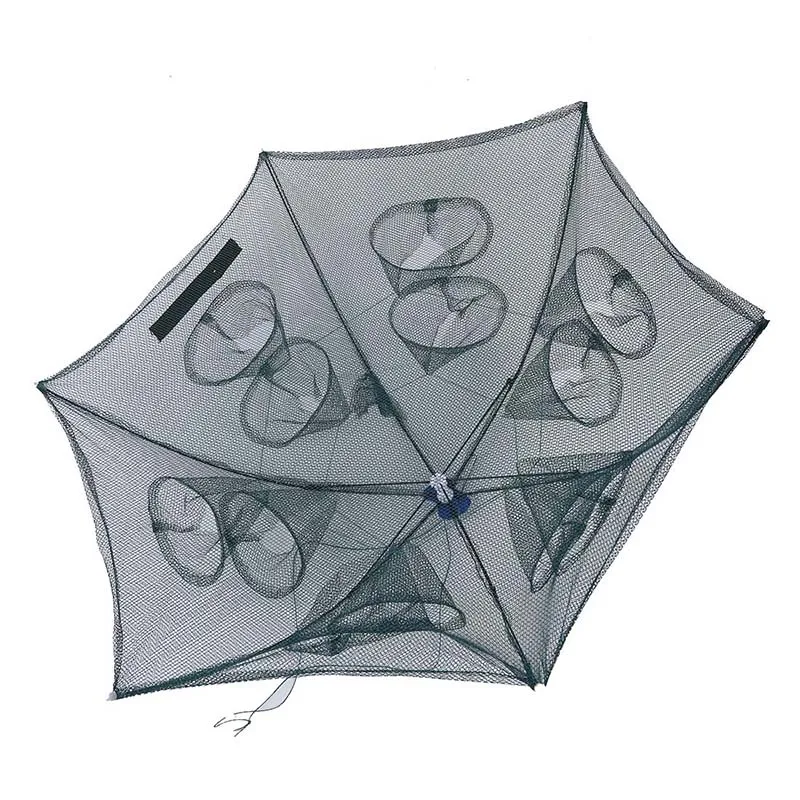 Топ!-Ловушка рыболовная клетка Camaron портативный зонтик стиль складной с 12 отверстиями зеленый