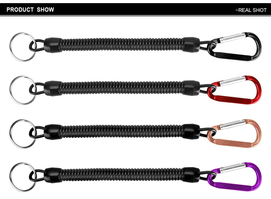 DAGEZI 12-18 см рыболовные удерживающие веревки с кемпинговым карабином безопасный замок стальная проволока рыболовная веревка рыболовные снасти инструменты