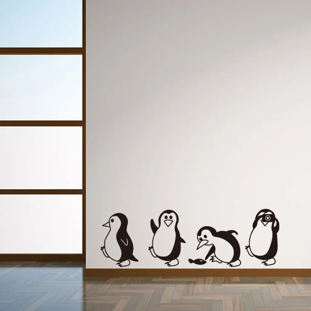 

Family Wall Stickers Mural Art Home Decor DIY Removable Penguin Wall Stickers Home Decorative Decal Kids Nursery Baby Room