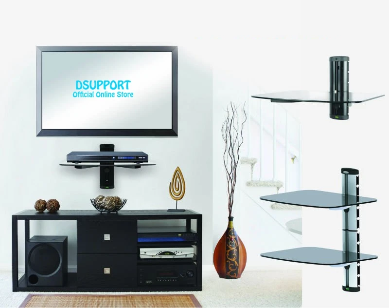 Brand New Aluminum Material Double DVD shelf Wall mounted bracket.wall