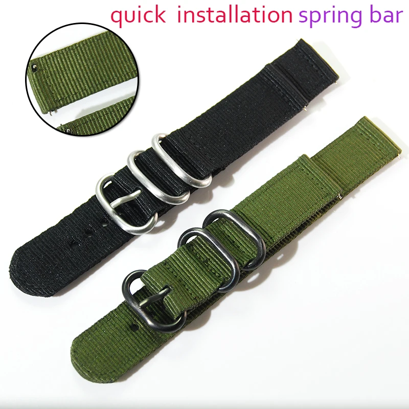 

NEW Watch Band Outdoor Sports Nylon Nato Strap 20mm 22mm Handmade Canvas Watchband Steel Buckle