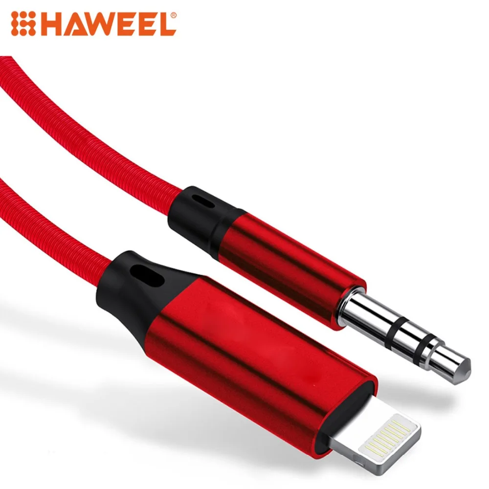 

HAWEEL Q18 1m 8 Pin Male to 3.5mm Male Audio Cable For iPhone XR / XS / XS Max / X / 8 Plus / 7 Plus / 8 / 7