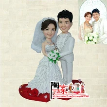 Удивительный торт Топпер настоящий Brinquedos индивидуализированный свадебный подарок какетоппер кукла из полимерной глины из фотографий Diy игрушка предпродажа