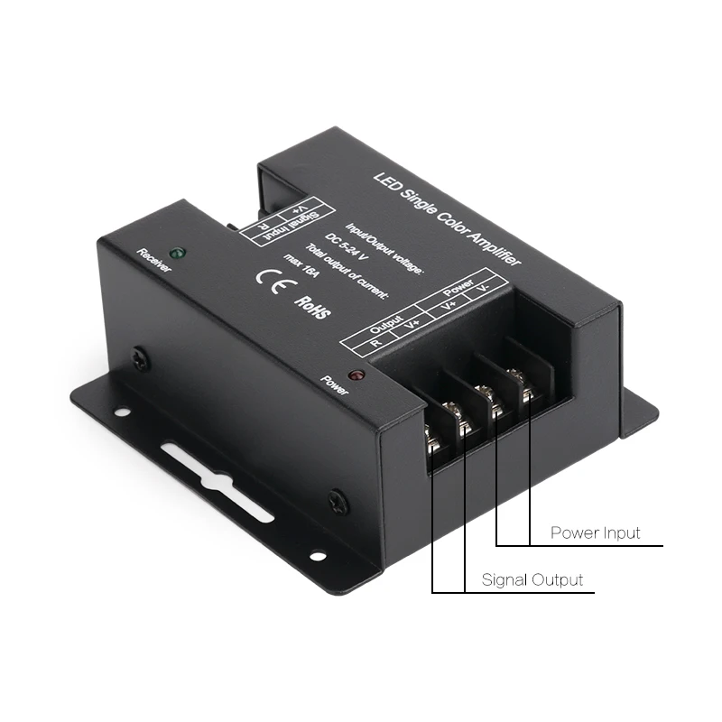 DC5-24V поддержка 16А макс. Выходная мощность одного канала усилителя, светодиодный ретранслятор сигнала управления, 20 ns задержка, быстрый повтор, ШИМ dim