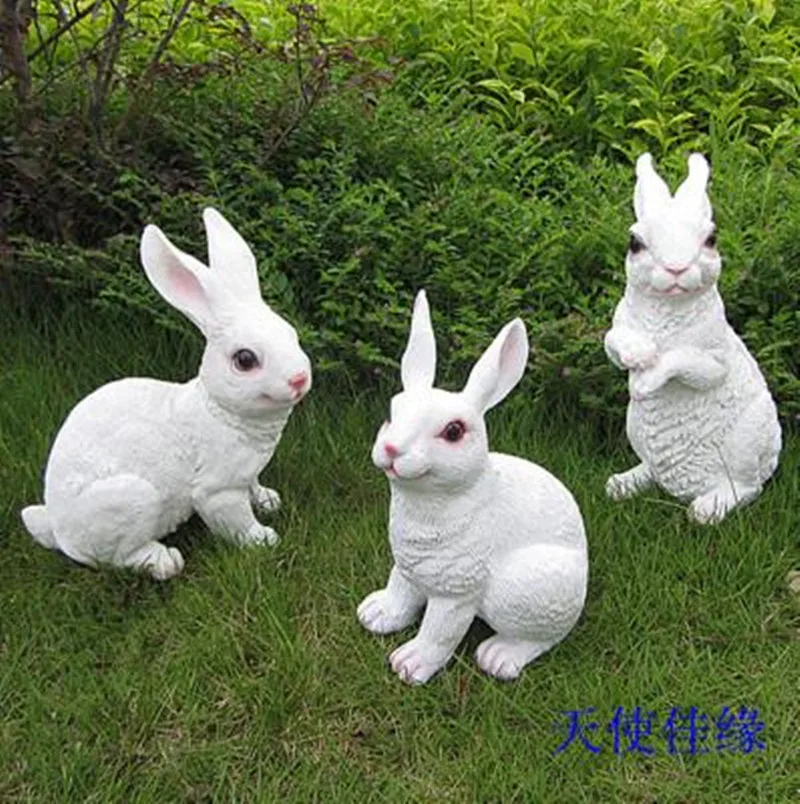 Изделия из смолы с кроликом, креативные статуи животных, товары для украшения сада