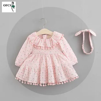 

Long Sleeve Baby Girls Dress For Girl Christmas Birthday 1 2 3 Year Newborn Toddler Printing Dresses Kids Casual Clothes Band