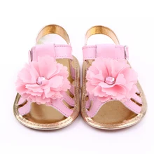 Сандалии для девочек брендовая летняя обувь для принцессы для новорожденных младенцев и детей ясельного возраста кожаная обувь модная с букетом на свадьбе; Туфли без каблуков детские Тапочки