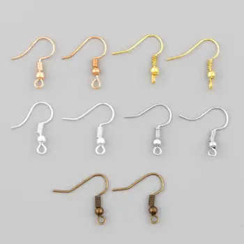 

200 Pcs Mix Colour Earring Hooks, French Earwire With Ball And Coil. 18mm Jewelry Findings