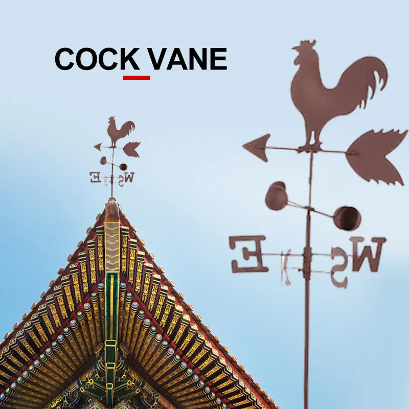 

Weather Vane Metal Iron Wind Speed Spinner Vintage Rooster Direction Indicator Original Patio Yard Antique