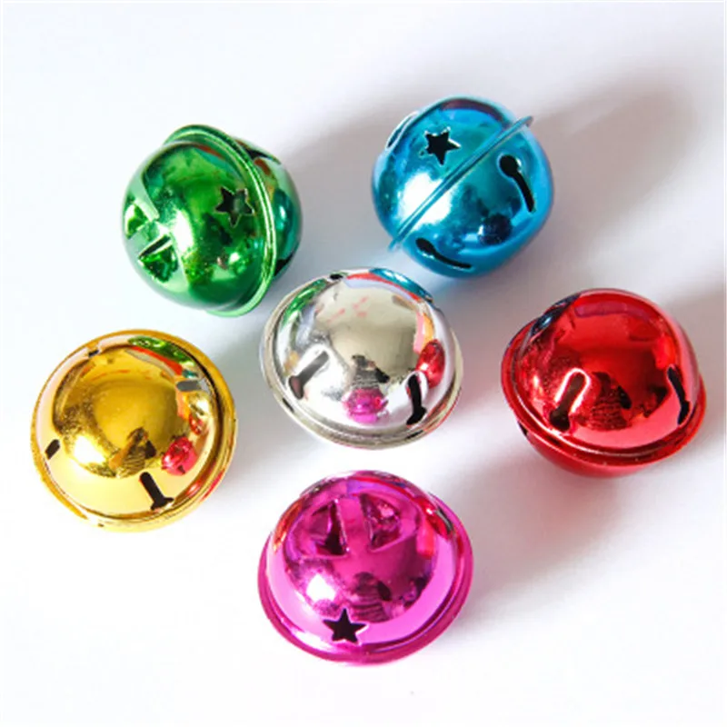 10pcs 30mm Random Color Metal Small Star Jingle Bells For Crafts