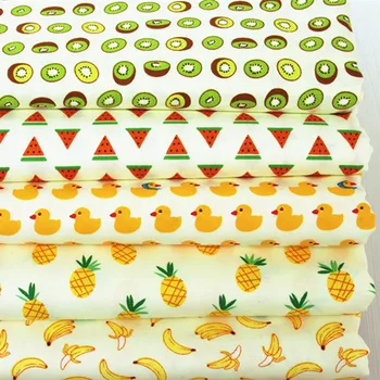 

HMS 50x150cm Cotton Twill Fabric Print Fruit Water-melon Banana Pineapple Kiwi Duck DIY Bag Bedding Home Deco 8221
