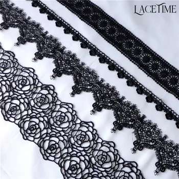 

5 Yards New Crochet Venice/Venise Lace Fabric Trim In Black Hollowed Out DIY Handmade Excipients Sewing Accessories