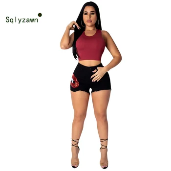 

Mid Waist Sequined Hole Denim Shorts for Women Summer Sexy Brand Shorts Jeans Women Slim Burr Denim Shorts Feminino Plus Size