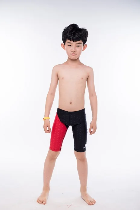 HXBY, мужские плавки для мальчиков, купальный костюм для соревнований, тренировочный детский купальник для мальчиков, профессиональные детские плавательные шорты, 5XL - Цвет: red