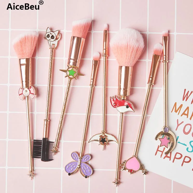 

AiceBeu Makeup Brushes Sailor Moon Cosmetic Kit Pincel Maquiagem Beauty Tools Kit Eye Liner Shader Eyebrow Soft Synthetic Hair