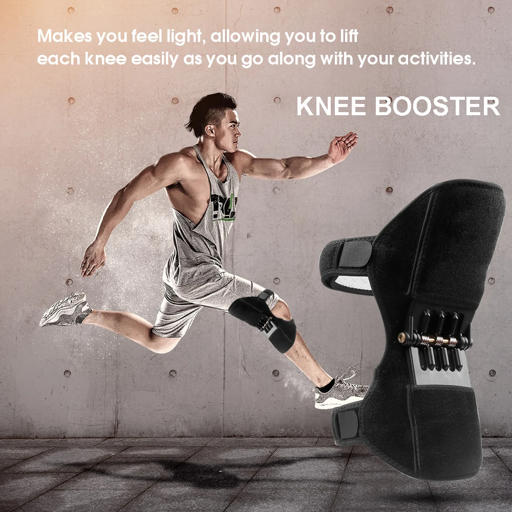 

2PC Joint Support Knee Pads Breathable Non-slip Power Lift Support Kneecare Pads Powerful Rebound Spring Force Knee booster band