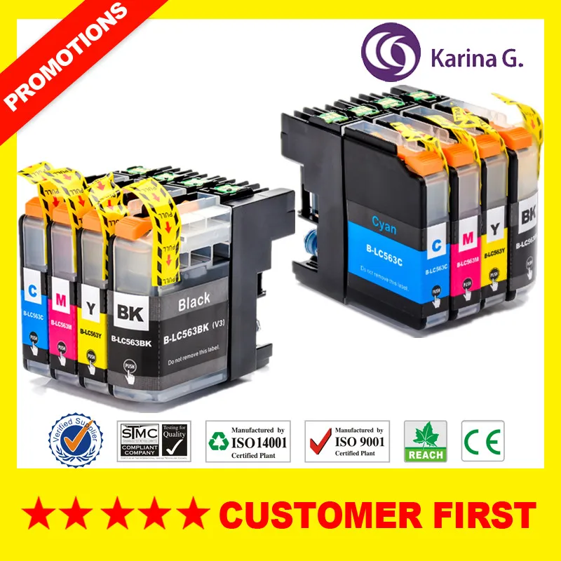 Совместимый чернильный картридж для Brother LC563 подходит Borhter MFC J2310 J2510 J3520