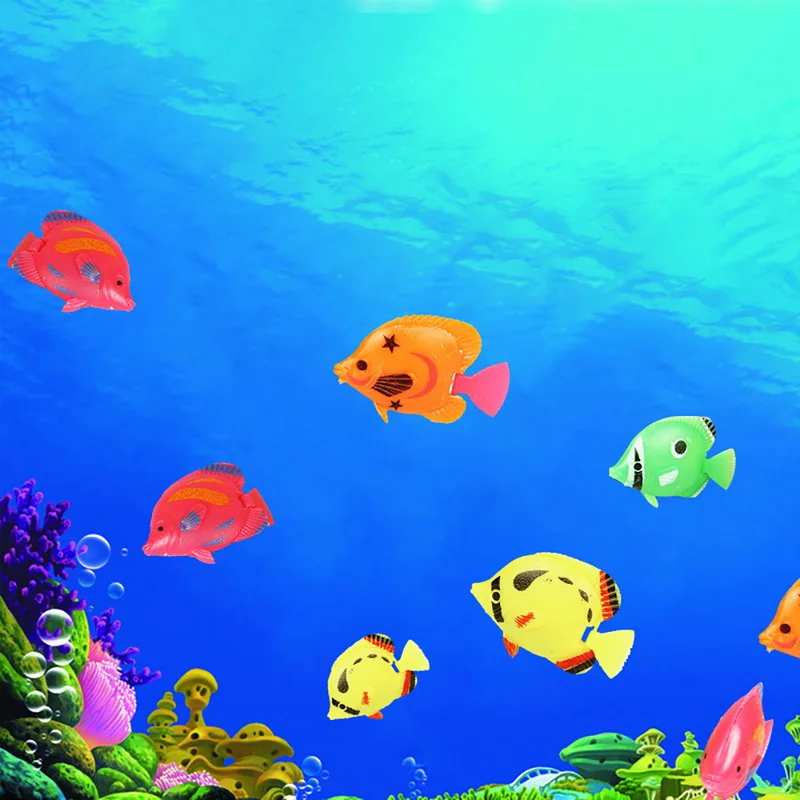 Urijk 10PCs/lot Decorating Small Plastic Fish Vivid Fake Swim Fish