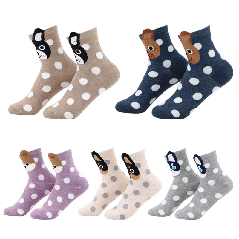 CRAZY FLY 2019 Autumn And Winter Women Socks Ear Cartoon Animal Series Cute dog kawaii harajuku Style Funny Socks Gifts meias