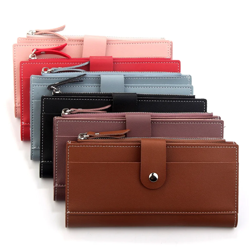 

2019 Top Sale Women Long Zipper Fashion Multi - slot Hand Bag 3 - fold Clasp Zero Purse Women Handbag