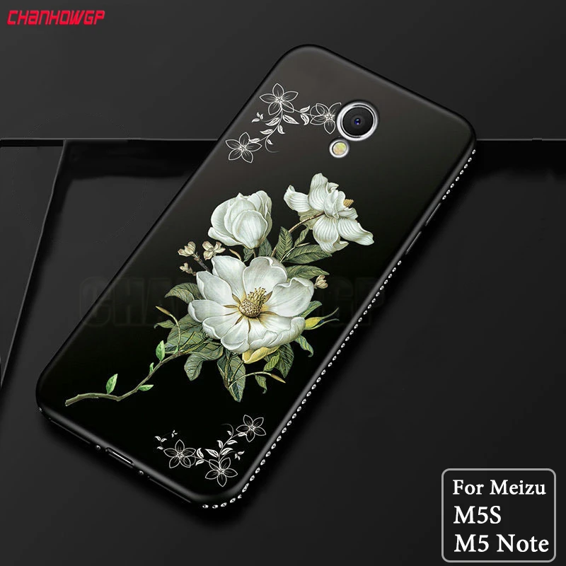 3D рельефный матовый чехол с цветами для Meizu M5 Note M621H M621M M621C M621Q силиконовый