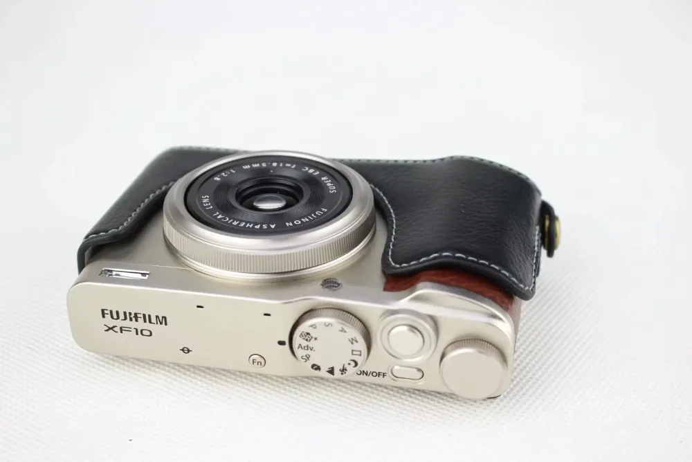 Câmera Couro Genuíno Bolsa Case para Fuji Fujifilm Xf10 X-f10 Metade Inferior do Corpo Conjunto de Tampa com Abertura Bateria - Image 2