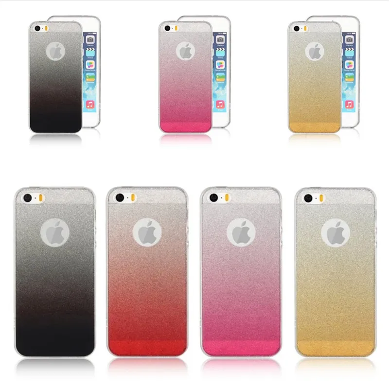 Cases For iPhone SE 5 5s Coque Cover Silicon Glitter Shiny