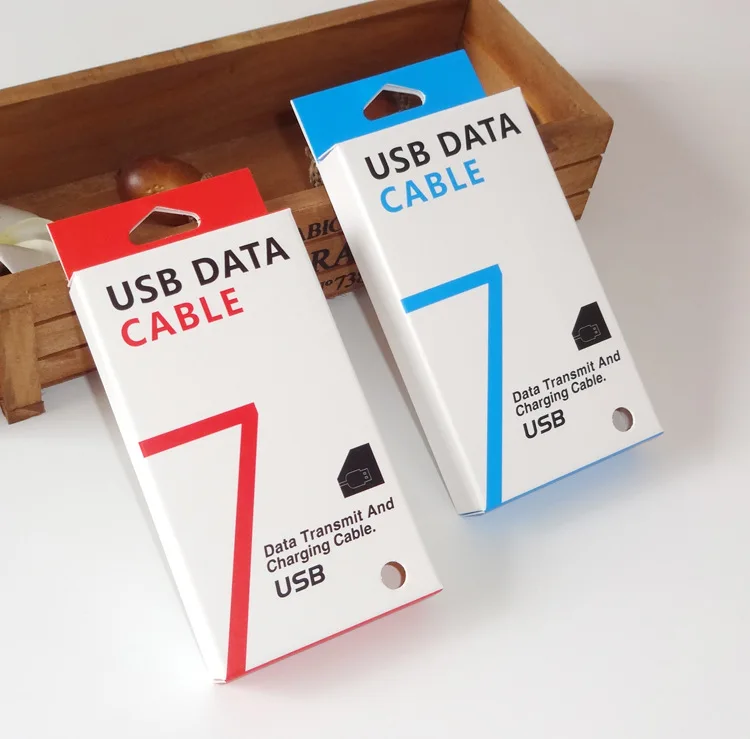 300 Pcs Colorful New Style Paper Packaging Box For Usb Data Cable Charger Line Apple Iphone 7 7