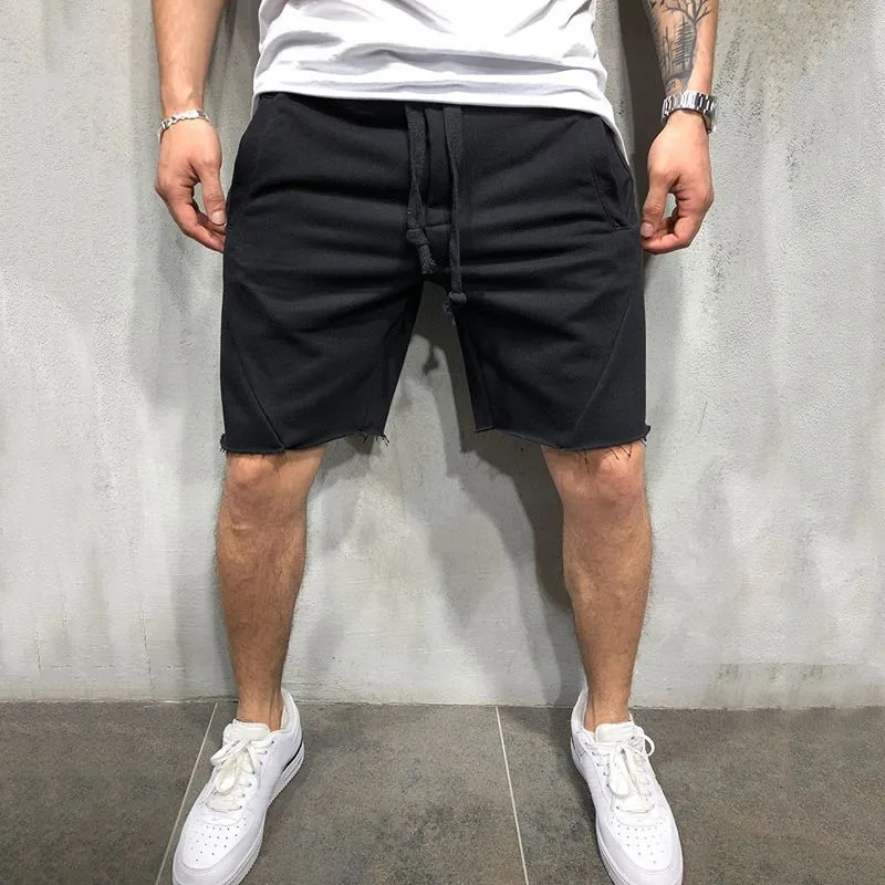 Mens Knee-length Cotton Shorts with Elastic Drawstring Waist Men's Sweatshort with Side Pockets Summer Shorts Short Pants Mens Knee-length Cotton Shorts with Elastic Drawstring Waist Men's Sweatshort with Side Pockets Summer Shorts Short Pants
