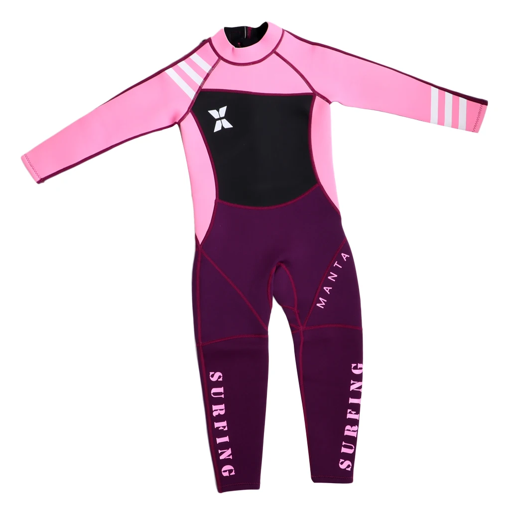 2.5mm Neoprene Surf Sports Swimming Wetsuit Full Body Swimwear UV Protection SPF 50+ for Girl Kids 3 Colors