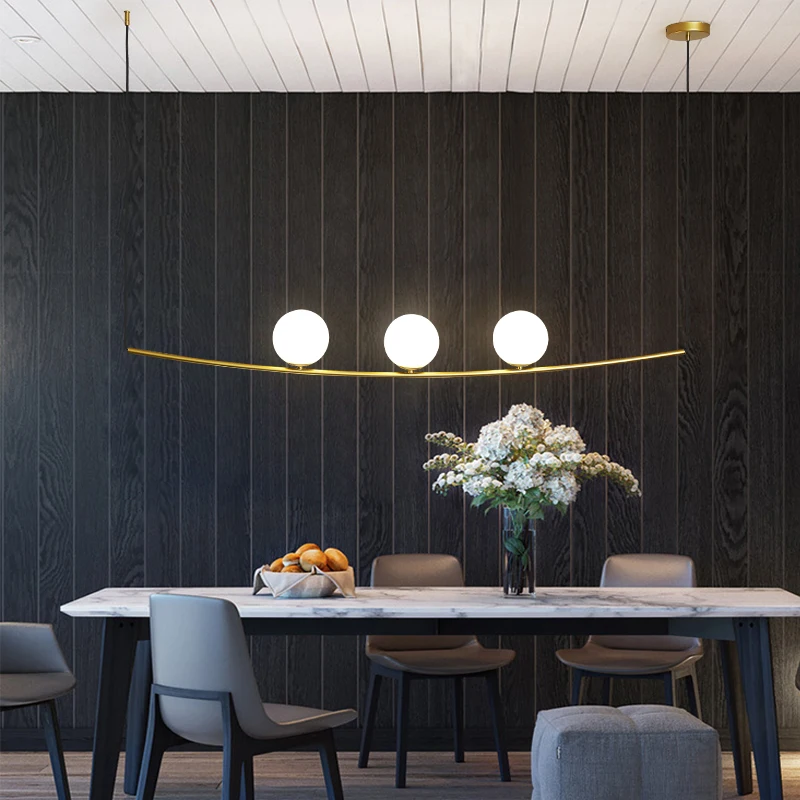 

New Dining room Led Chandeliers Lighting Minimalist Glass Ball Living room Pendant Lamp Bedroom Hanglamp Nordic Lamp Loft Deoc