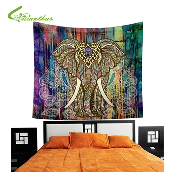 

Indian Elephant Mandala Tapestry Wall Art Tapestries Beach Throw Shawl Table Cloth Yoga Mat Gypsy Bedspread Home Decor