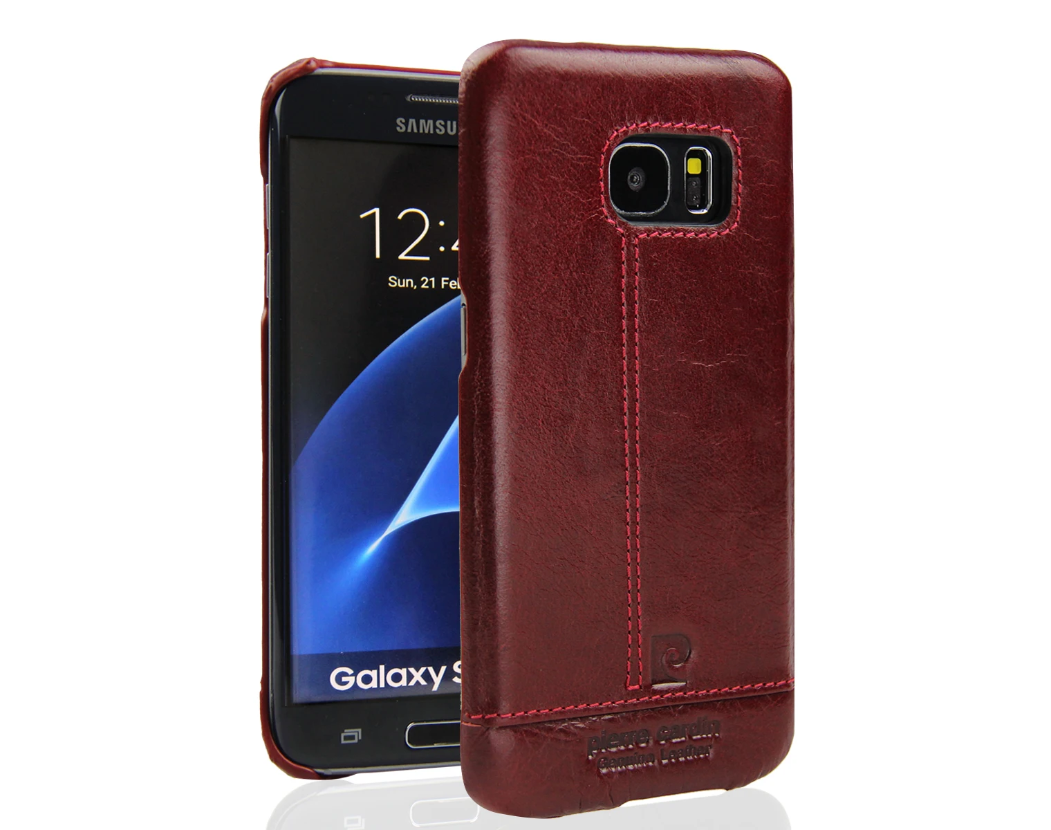 Кожаный чехол для Samsung Galaxy S7 Edge легкий тонкий накладка из натуральной кожи