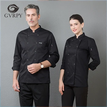

New Chef Cuisinier Kitchen Workwear Jackets Long Sleeve Double Breasted Cocina Restaurant Cooking Uniforms Food Service Overalls