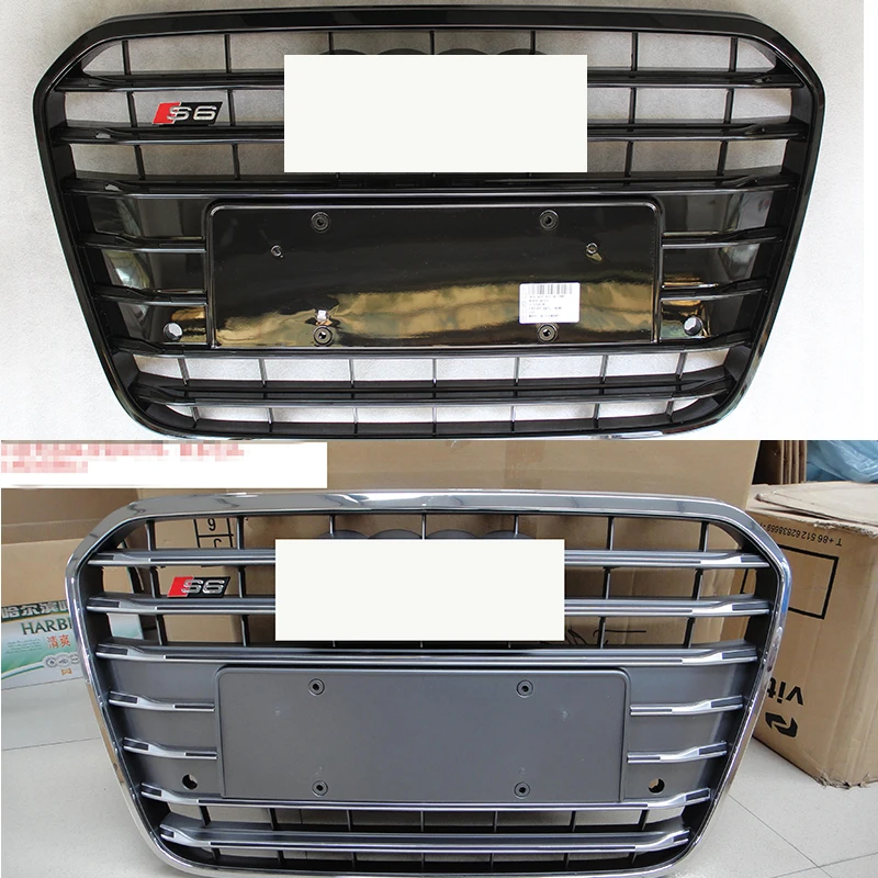 

Mesh Grille Auto Grills For Audi A6 Styling C7 2012-2015 S6 C7 Style Black Front Hood Bumper Grill Grille