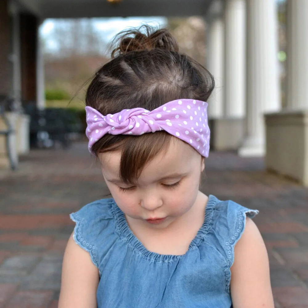 

1Pc Cute Baby Toddler Infant Bowknot Dot Headband Stretch Hairband Headwear Hairpins Headwear 2019 Baby Hair Clips For Girls