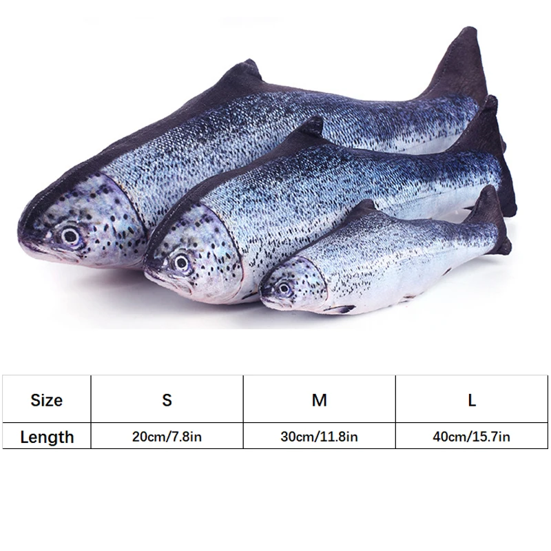 Cat Favor Catnip Toy Kitten Lifelike Fish Shape Scratching Toys Pet Plush Stuffed Interactive Plaything Pet Pillow Cushion D30