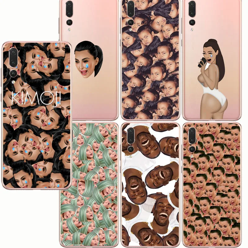 

sexy Kimoji Kim Kardashian Kanye Funny Face Soft Silicon Phone Cover Capa Case for huawei p20 lite plus pro p8 p9 p10