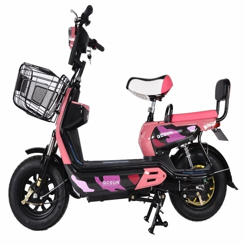 Электрический велосипед, мини Электрический мотоцикл, 48 В, аккумулятор, автомобиль для взрослых, два круглых электромобиля T60 - Цвет: 48V12AStorageBattery