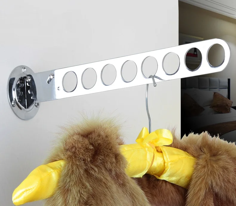 

8 Hole Hanging Adjustable Closet & Laundry Valet Chrome Side Mounted closet Hanger