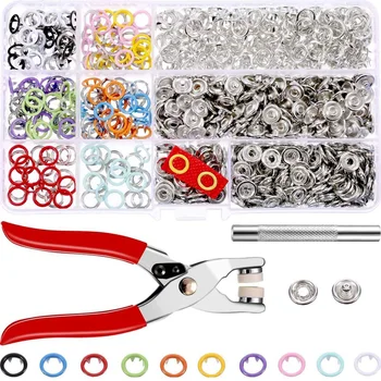 

THGS 200 Sets Snap Buttons Rompers Snaps Craft Pliers Tool Prong Buckle Metal Ring Button Snaps Sewing Craft 9.5Mm, 10 Colors