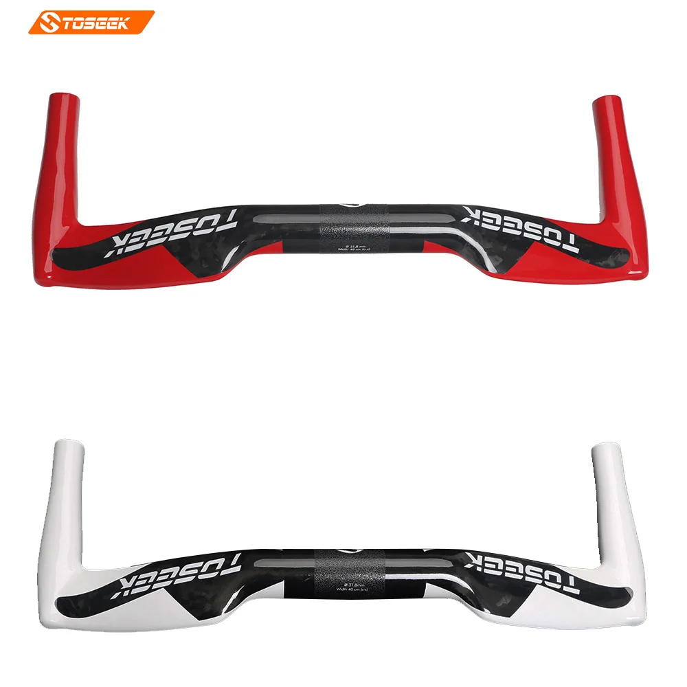 

Toseek carbon road handlebar rest bar TT bike handlebar bike parts 31.8x400/420/440mm red/white gloss