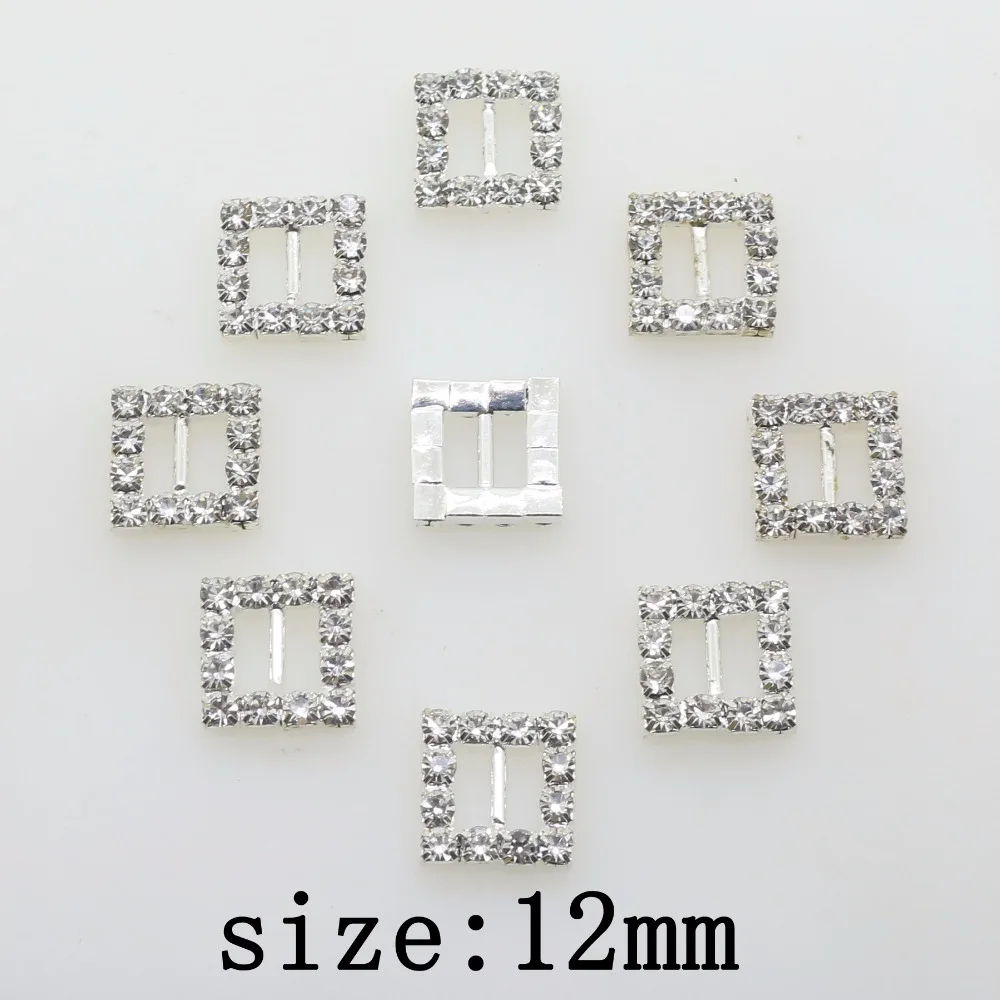 

New Hot 10Pcs 12mm square Diy apparel jewelry Accessories rhinestones pedestal Wedding decoration embellishments caps Decoration