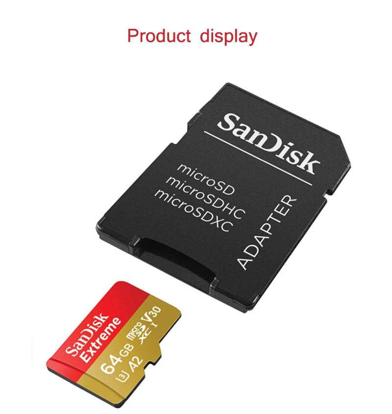 Sandisk 100% первоначально Micro SD карты U3 A2 V30 4 K карты памяти 64 gb 128 gb 256 gb 160 МБ/с. карты памяти для Samrtphone и планшетных ПК