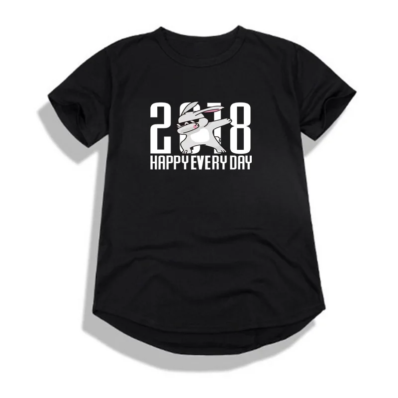 2018 футболка одежда для улицы хип хоп счастливым каждый Bay Футболка Camiseta Hombre мода